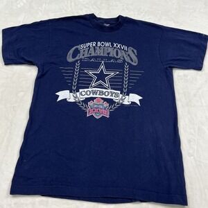 Locker Line T-Shirt Mens L Navy Dallas Cowboys Super Bowl XXVII Champions 1993